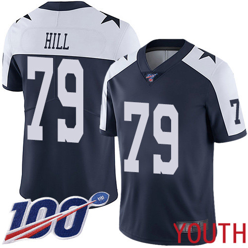 Youth Dallas Cowboys Limited Navy Blue Trysten Hill Alternate #79 100th Season Vapor Untouchable Throwback NFL Jersey